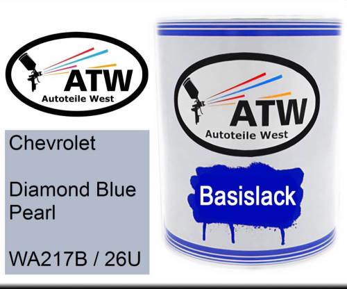Chevrolet, Diamond Blue Pearl, WA217B / 26U: 1L Lackdose, von ATW Autoteile West.